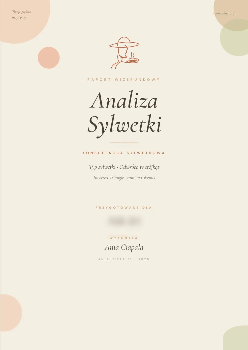 Przykładowa okładka indywidualnego raportu wizerunkowego PDF